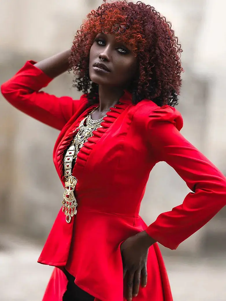 Women Steampunk Long Jacket High Low Cloak - Image 11