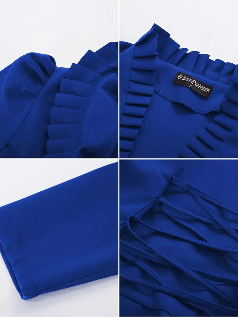 Women Steampunk Long Jacket High Low Cloak - Image 15