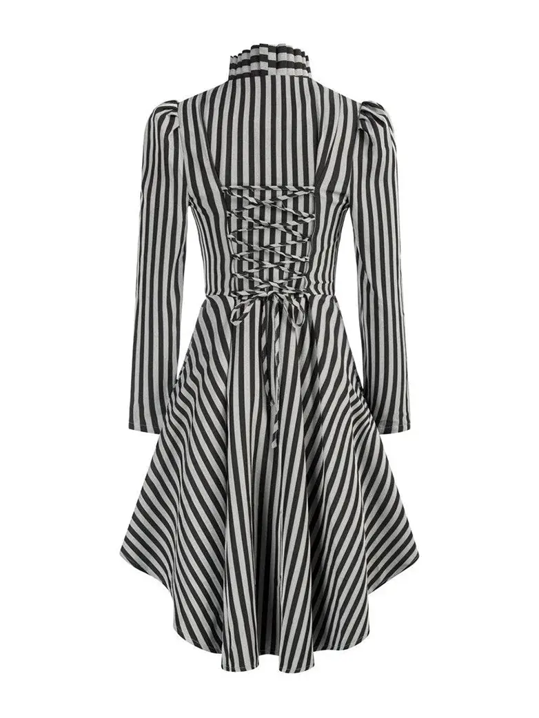 Women Steampunk Long Jacket High Low Cloak - Image 23