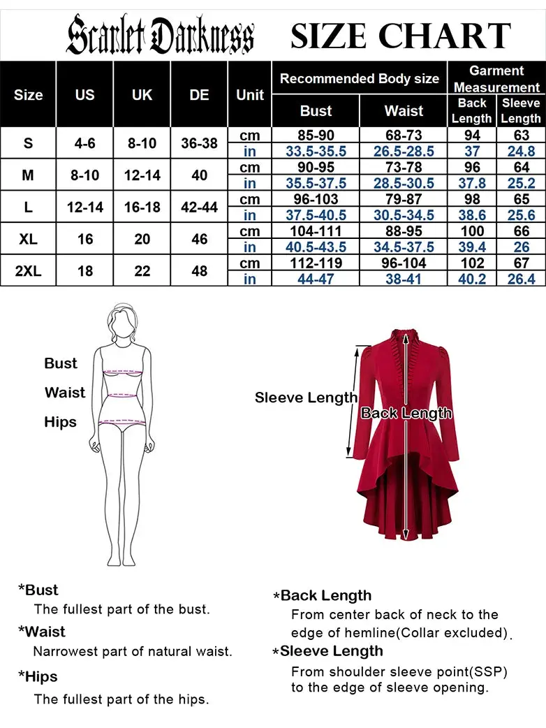 Women Steampunk Long Jacket High Low Cloak - Image 25