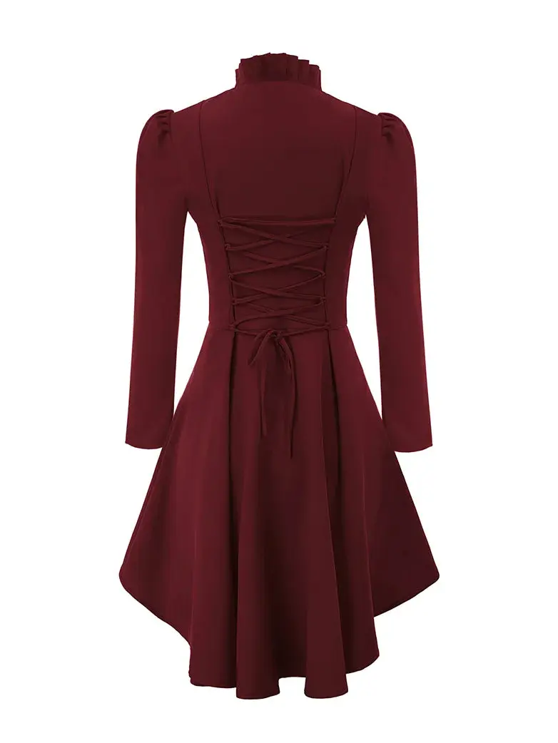 Women Steampunk Long Jacket High Low Cloak - Image 6